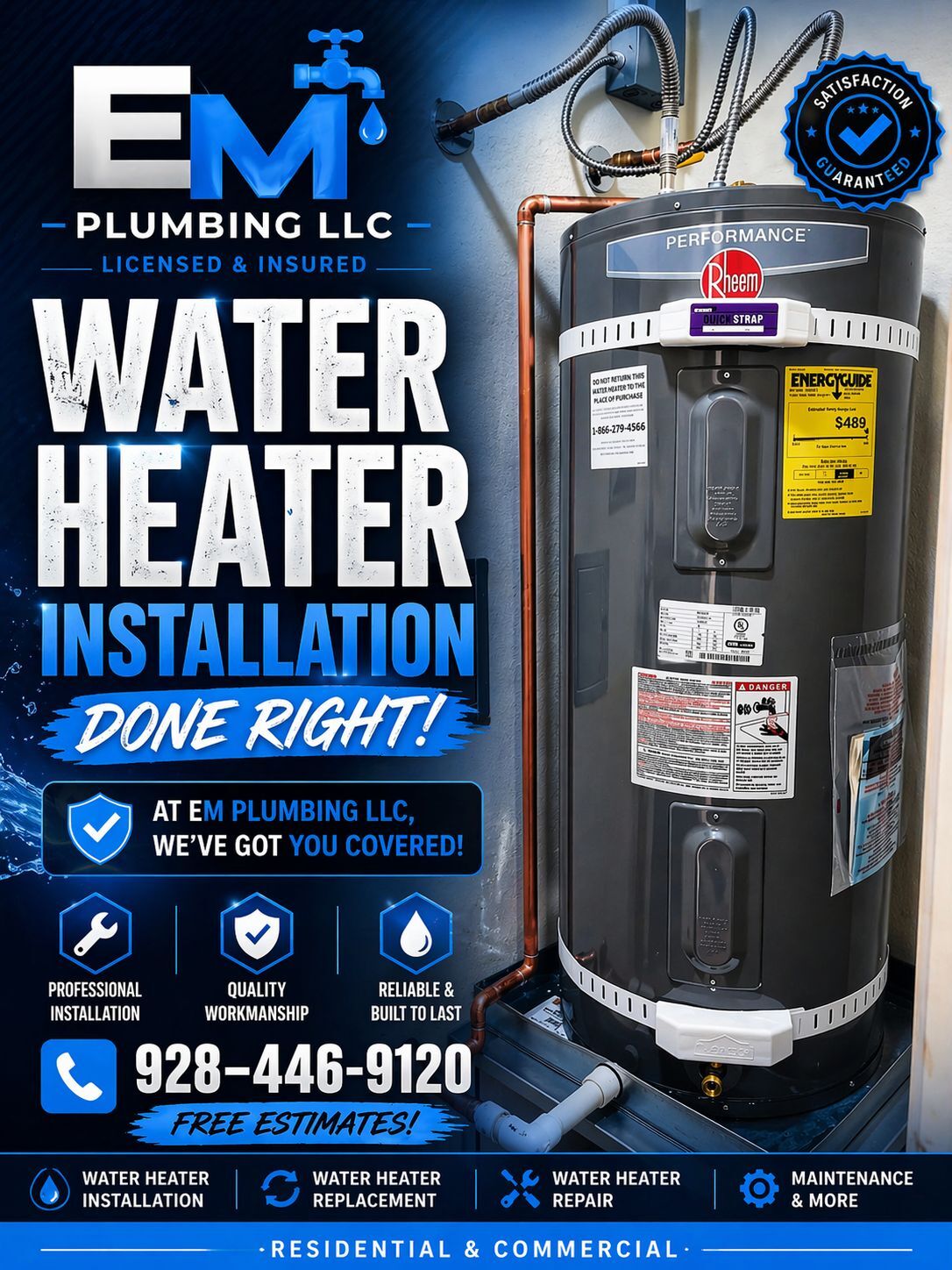 Completed plumbing project by EM Plumbing LLC
