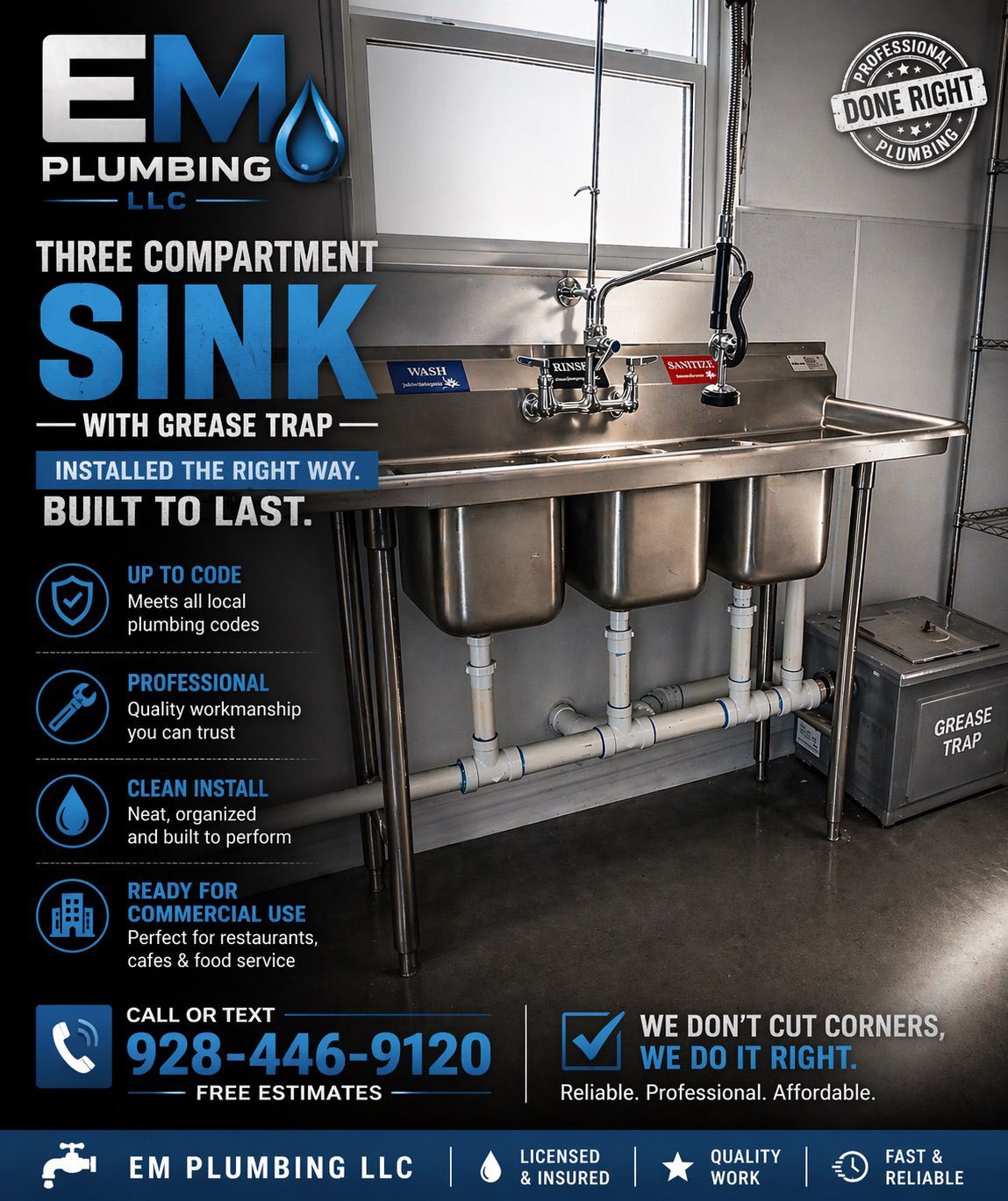 Plumbing service project by EM Plumbing LLC